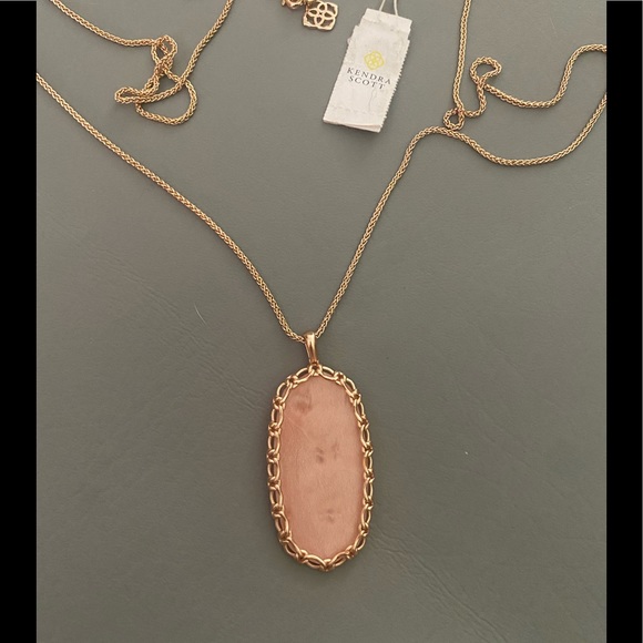 Kendra Scott Reid Macrame necklace blush wood - Picture 1 of 3